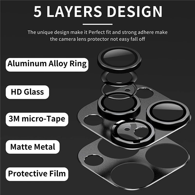 Metal Camera Lens Protector Case with Back Cover