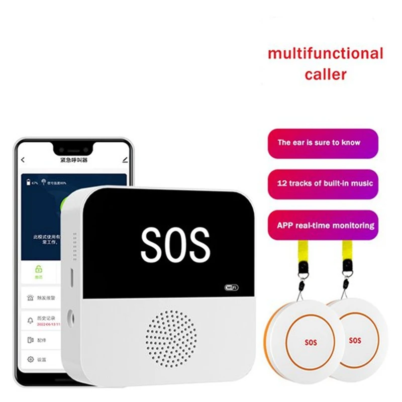 IDUD Wireless Wifi Elderly Caregiver Pager SOS Call Button Emergency SOS Alert System For Seniors Patients Elderly