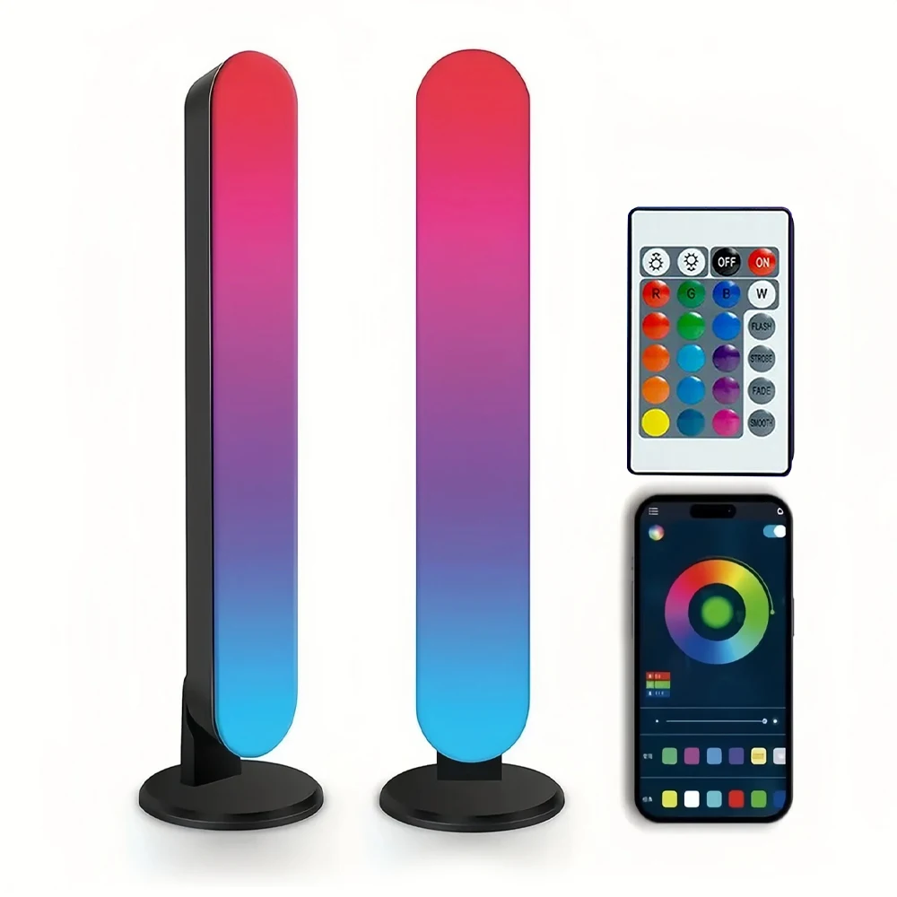Smart LED Strip Lights with Remote Control For Room Gaming TV Party Decoration Sync with Music RGB Desk Lamp 1/2packs