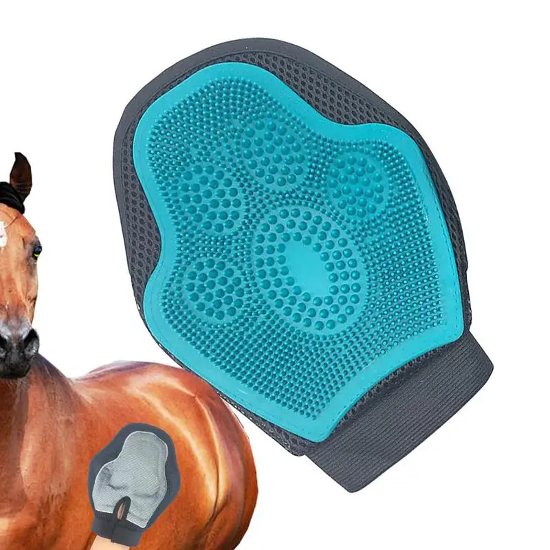 Horse Washing Mitten Horse Massage Gloves Horse Pet Hair Mitten Silicone Horse Bathing Brush Horse Massage Scrubber