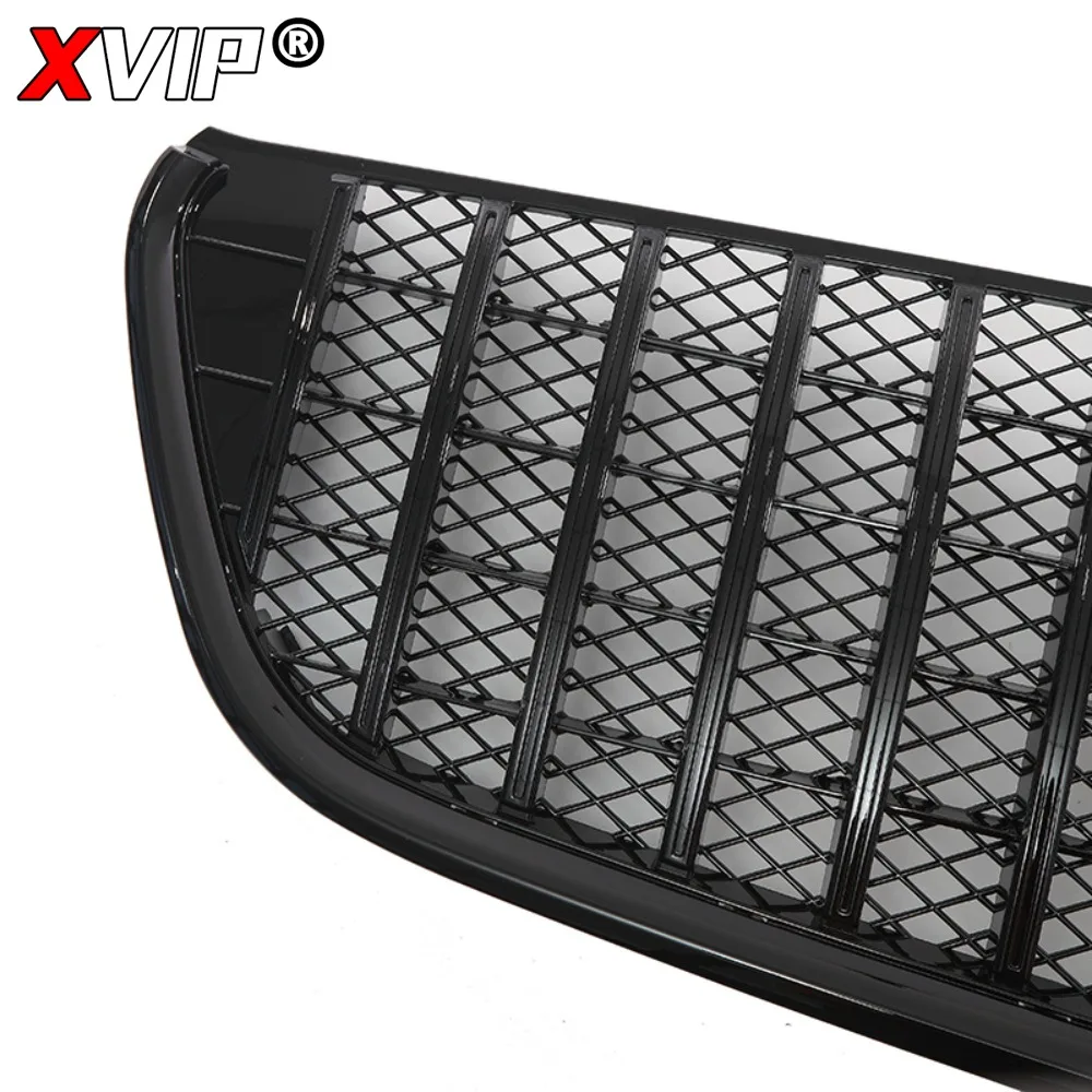 XVIP 글로시 블랙 GTR 스타일 프론트 레이싱 그릴 실버 범퍼 그릴 어퍼 그릴 (메르세데스 벤츠 V-클래스 W447 2016-2020 비토 용)