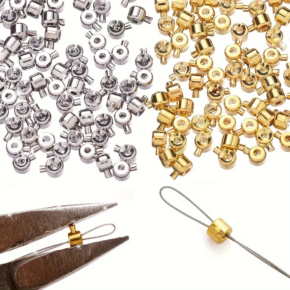 Copper Positioning Buckles Clasps with Bead Caps - DIY Necklace & Bracelet Connectors, Jewelry Closure Accessories