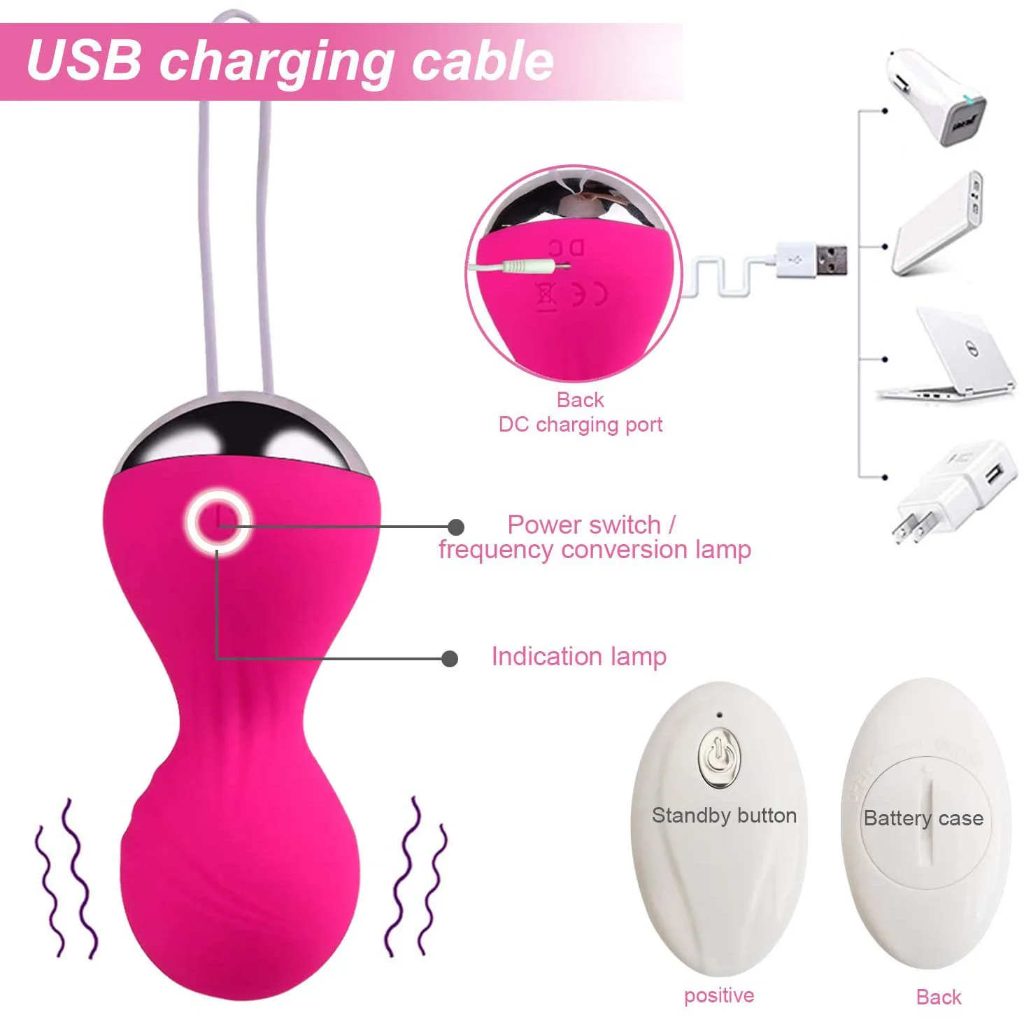 Vaginal Chinese Balls Set Silicone Kegel Trainer for Women Remote Control Vibrator Female Masturbator Pelvic Muscle Exercise Sex