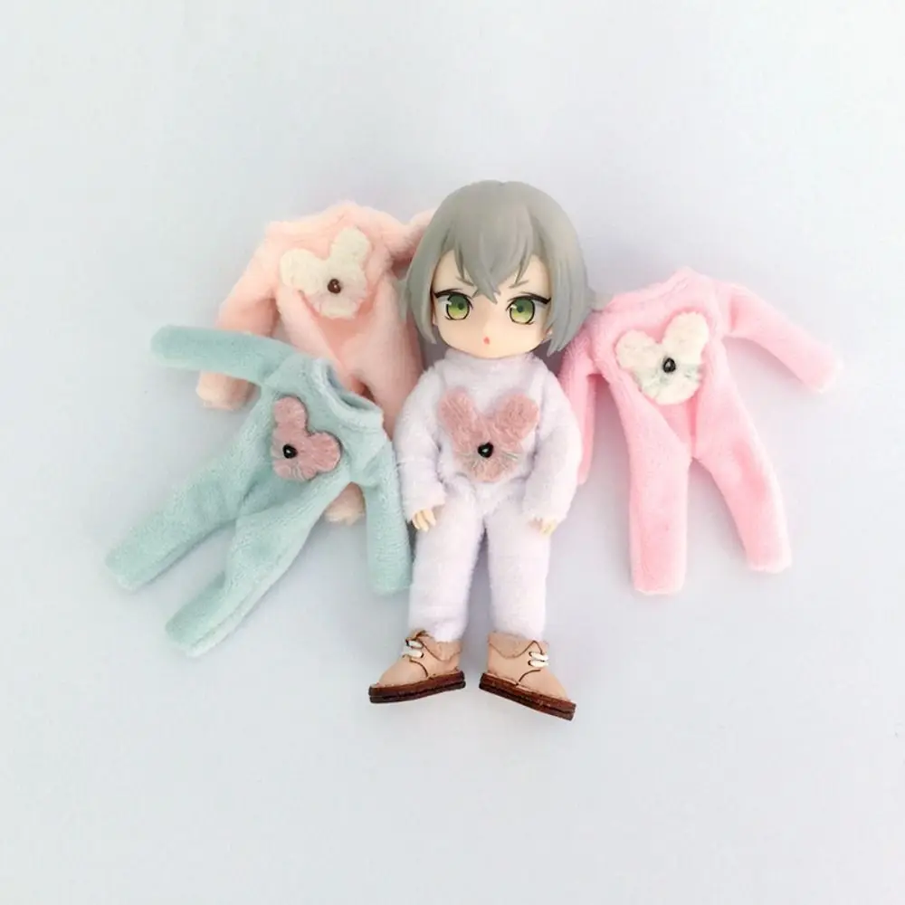 

Handmade Fashion Jumpsuits For 1/11 OB11 Dolls Cartoon Bear Sweatshirt Outfits Rompers Clothes For 1/12 BJD Dolls Overalls