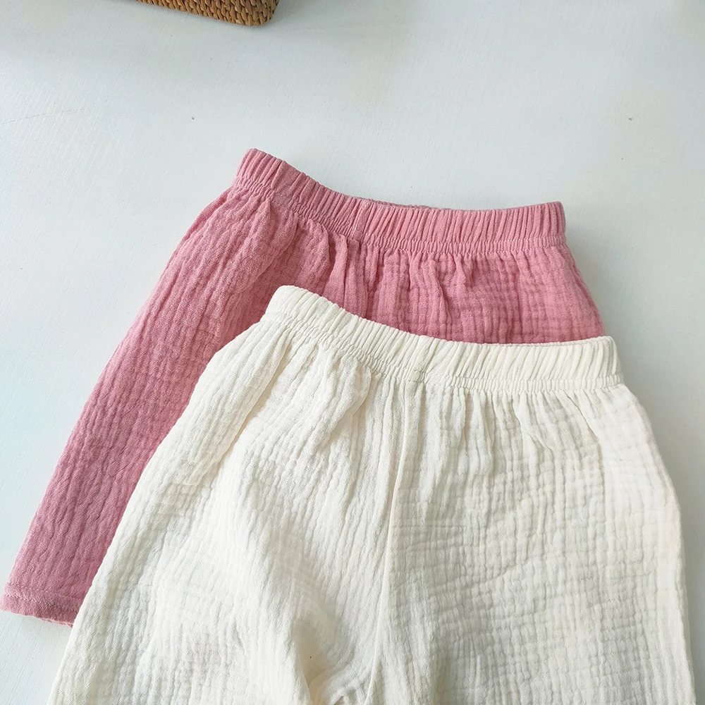 Summer Girl Boy Cotton Yarn Shorts Five-point Pants Kids Girls Thin Soft Comfortable Breathable Short Pants Children's Clothing kids shorts,kids trousers