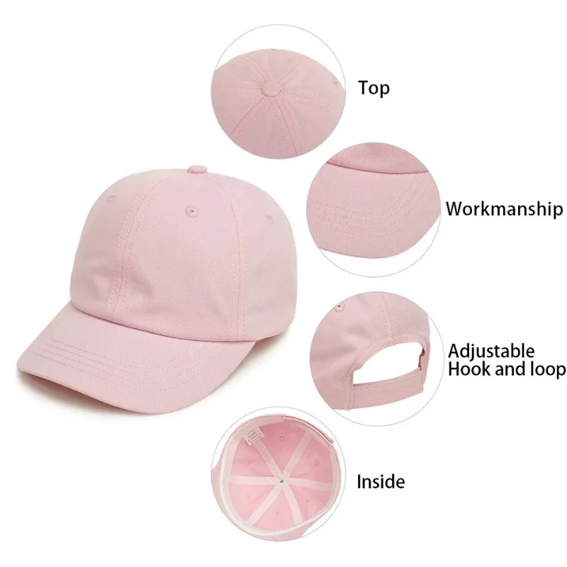 Kids Snap Back Baseball Cap Solid Color Spring Summer Hip Hop Boy Hats Sun Caps Adjustable Breathable Outdoor Travel Kids Hats 5