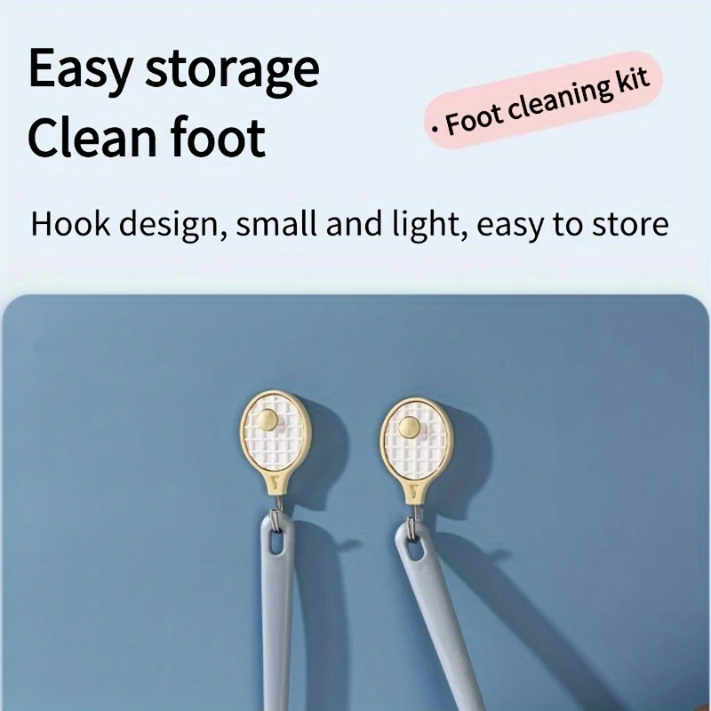 1pc Long Handle Toe Brush Manual Foot Care Scrubber Portable Shower Foot Brush for Toe Cleaning Elderly Foot Care Tool 3