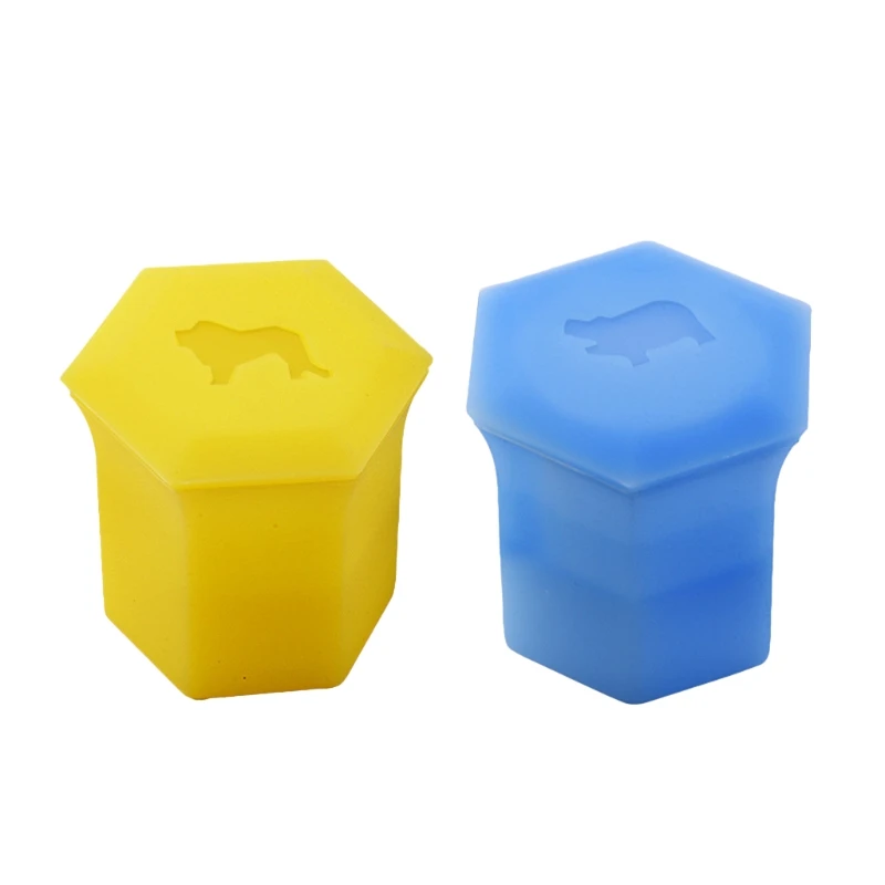 3D Animal Mold Silicone Freezer Lion & Hippo Cup Friendly DIY Molds Maker for Whiskey Cocktail and Any Drink