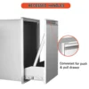 Built-in Outdoor Kitchen Trash Drawer W13.6XH26XD19 Inch Outdoor Kitchen Drawers Stainless Steel Flush Mount Roll Out Trash Draw 5
