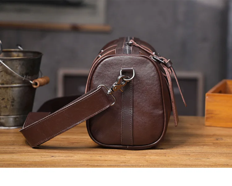 PNDME lässige, hochwertige erste Schicht Rindsleder Herren schwarze Umhängetasche Designer handgefertigte Reise-Umhängetasche aus echtem Leder – Detail 25