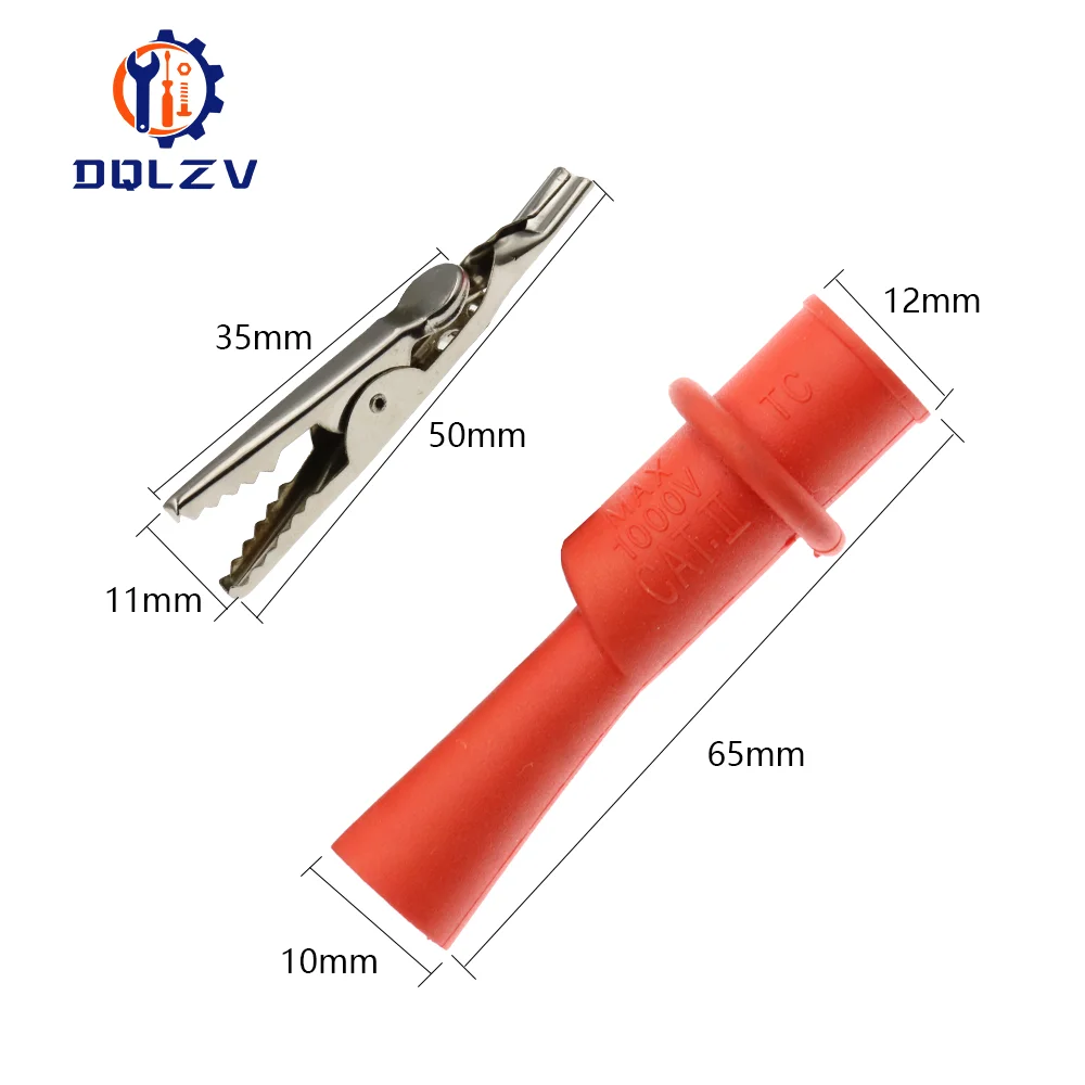 Crocodile Alligator Clips Clamps for Multimeter Tester Probe Insulated Crocodile Test Clip Connector 2PCS