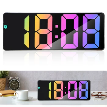 Electronic Student Digital Clock Dual Snooze Table Desk Clock LED Alarm Clock Voice Control Temperature 12/24 Hours 1