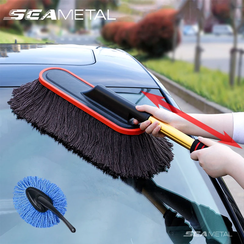 SEAMETAL Auto Duster Anzug Teleskop Mikrofaser Auto Reinigung Mopp Staub Entfernung Pinsel Set für Auto Detaillierung Pflege Waschen Werkzeuge Kit