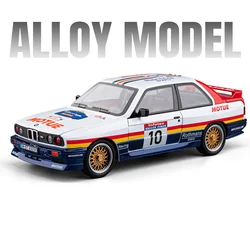1:24 Diecast Alloy BMW M3 E30 Classic Sports Car Model with High Simulation, Sound, and Light (Racing white)
