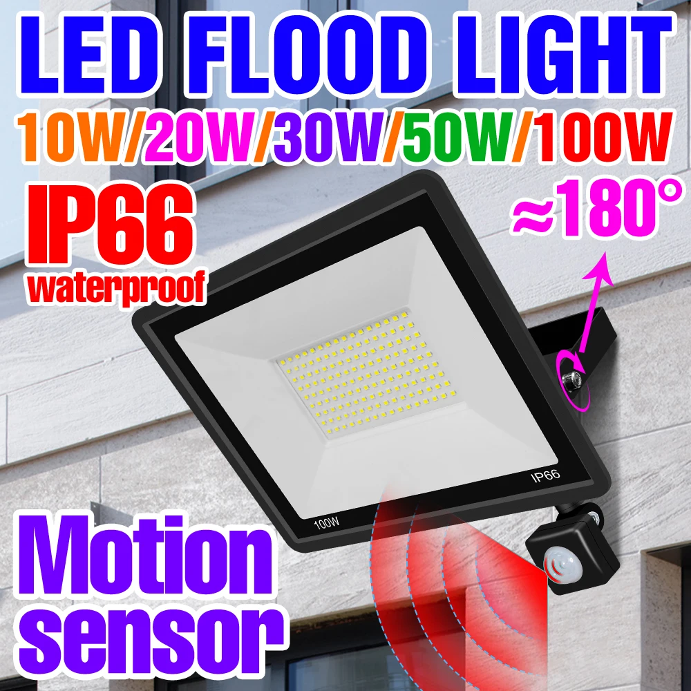 Foco LED con Sensor de movimiento PIR para exteriores, lámpara de pared  para garaje, 220V - AliExpress