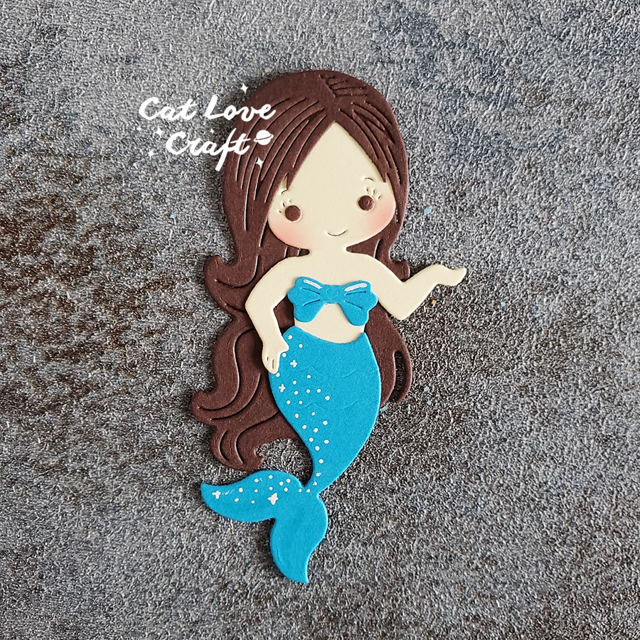 Catlove 인어 금속 절단 다이 스크랩북 금형 칼 스텐실 다이 컷 카드 만들기 DIY 공예 엠보싱 2022 년 새로운 다이