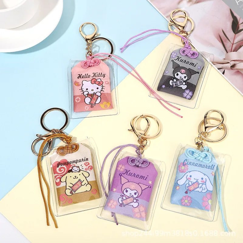 

Sanrio Hellokitty Kuromi Cinnamoroll Kawaii Cartoon Cute Royal Guardian Amulet Blessing Couple Key Bag Bag Buckle Belt