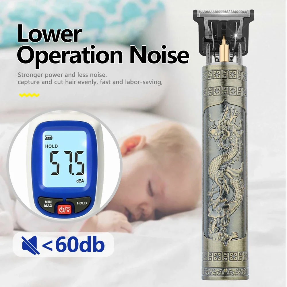 Description Picture 6 of item2024 Vintage T9 Hair Cutting Machine Men's Electric Shaver Rechargeable Hair Trimmer Beard Clipper Barber Hair Cut Hot Sale