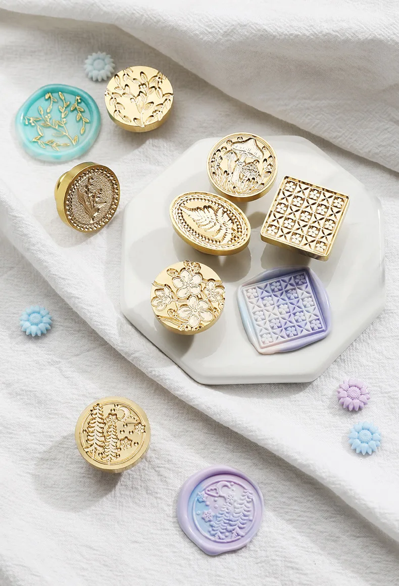 Wax Seal Stamp 2022 New Pattern Sakura Lily of the Valley Seal Wax Seal Stamp Envelope Personalized Wedding Invitation Decoratio