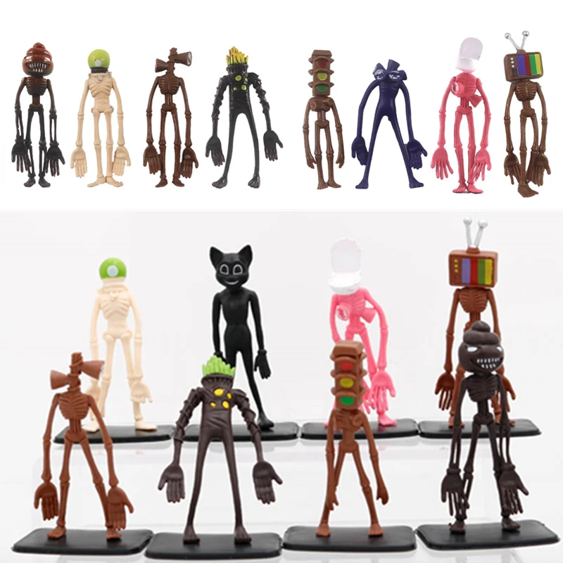 

8pcs/set Creative Anime Scp Siren Head Figure Horror Toy Sirenhead Model Doll Sculpture Scary Collectible Kids Games Gifts