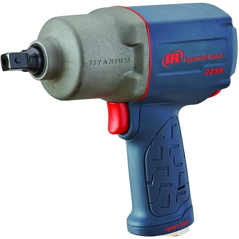 

Ingersoll Rand 2235QPTIMAX - 1/2" Drive, Air Powered Impact Wrench, Quiet, 1300 ft-lbs Nut-busting Torque, Pin Anvil,Pistol Grip