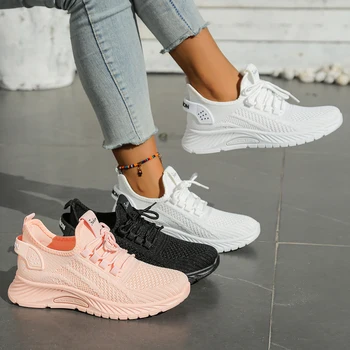 Women shoes casual sneaker fall new fashion leisure sports single shoes wholesale cross-border factory trend fly weaving 1