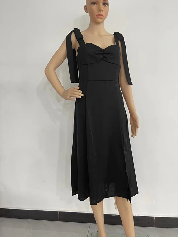 Elegant Long Slip Women's Summer Midi Dress Sleeveless Backless Corset Korean Dresses Ladies -Sd8db51762683427f9931f6de98ed5e558