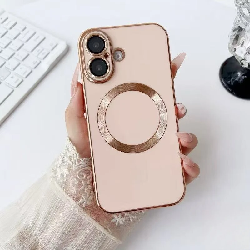 Luxury Plating Magnetic Phone Case with MagSafe Compatibility