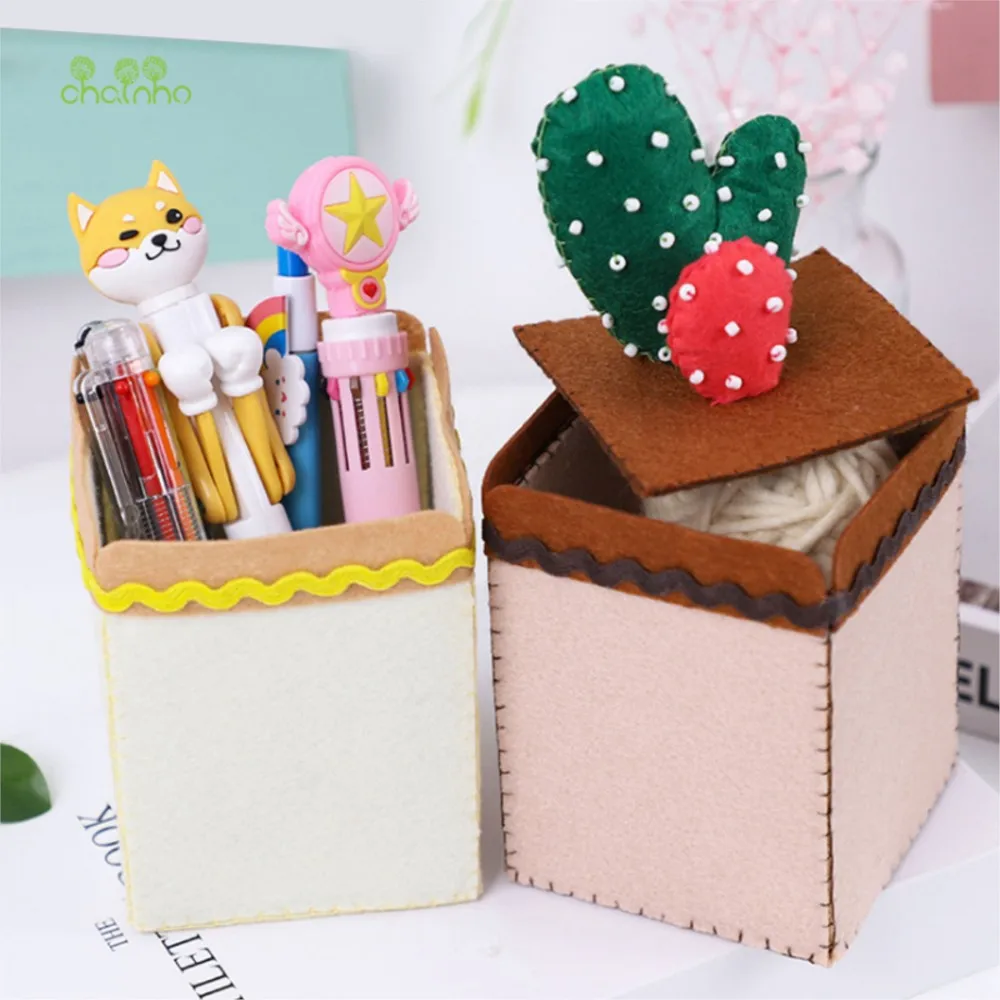 Chainho,DIY Handmade Non-woven Felt Fabric Pre-Cut Material Sets,Semi Finished Item,Storage Box Series,25FP8
