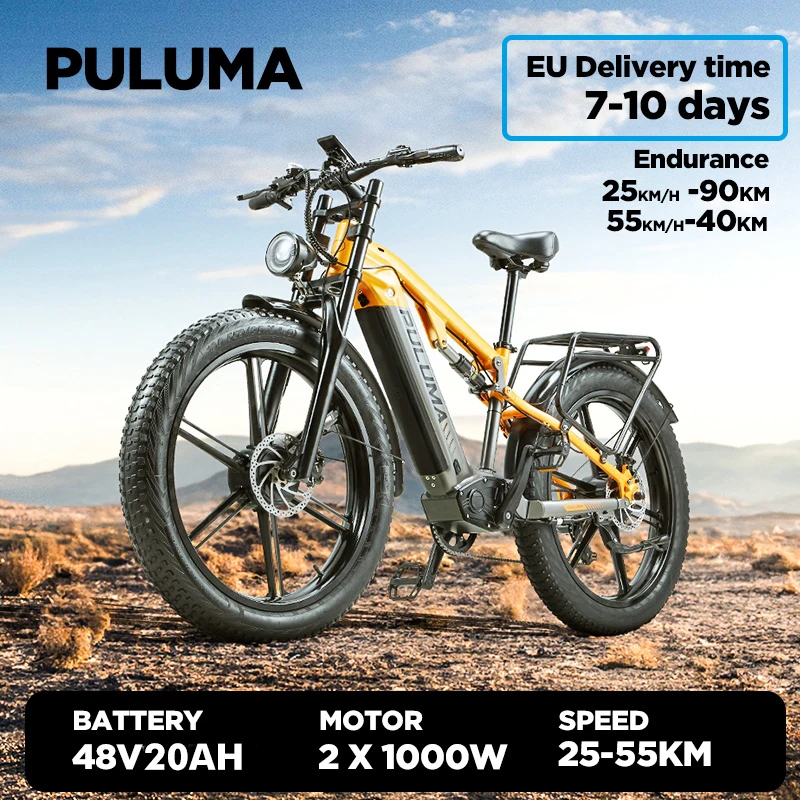 Electric Bicycle Electric Bike 2000W Double Motor 48V 20AH Electric Mountain Bike 26 inch ebike For Adults 45 km/h 7 Speed Double Suspension