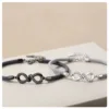 Bracelet de Couple tissé en argent pur, amour infini, simple, pour étudiants, pour hommes et femmes, cadeaux de noël