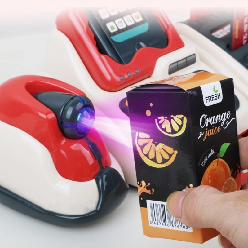 Supermarket Cash Register Toy Kids Checkout Counter Playcashier Register For Kids PlayHouse Toy Credit Card Machine toy 4