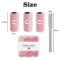 Pink 3MM Sanding Bands 50 Pcs With Mandrel Bit Se 180 Fine Grit Small Nail Files Sanding Band for Acrylic Nails Gel Manicure 2