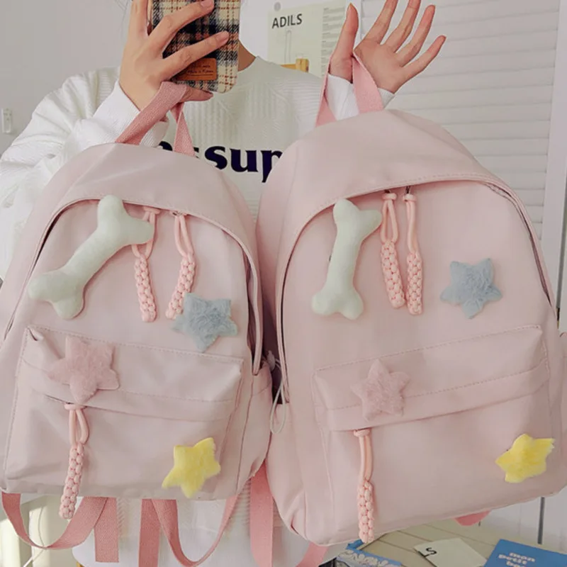 Women's Backpack 2024 New Accessories Decoration Large Capacity Solid Color Simple Fashion Mochila