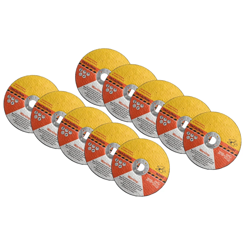10pcs 75mm Circular Resin Grinding Wheel Fiber Reinforced Resin Saw Blade Cutting Disc For Wood Metal Cutting Angle Grinder