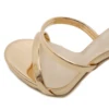 New Fashion Gold Sandals Women Patent Leather Open Toe High Heels Lady Wedding Dress Party Shoes Summer Sandals 5