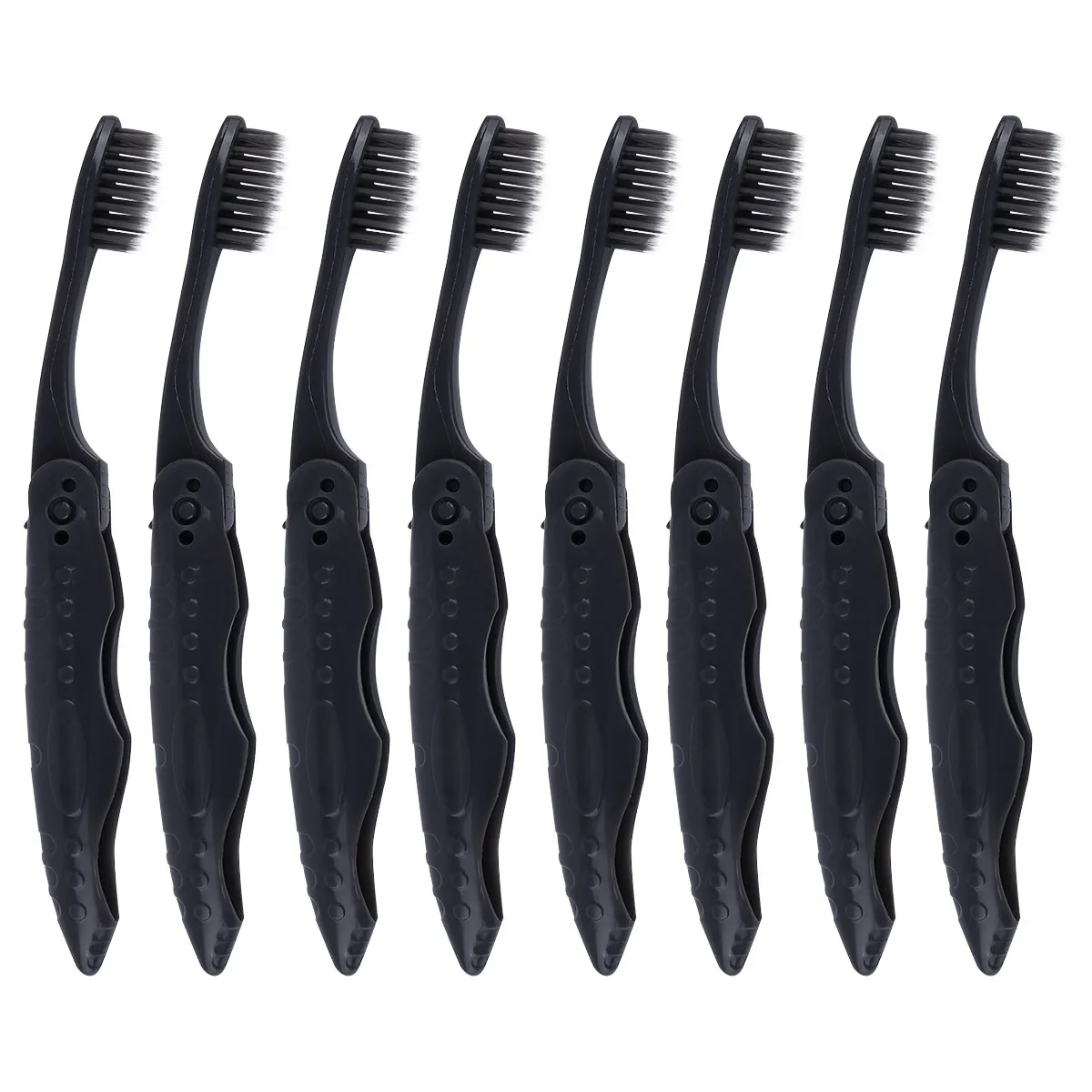 8Pcs 접이식 여행용 칫솔 휴대용 숯 브러시 캠핑 하이킹 및 일상 사용을 위한..