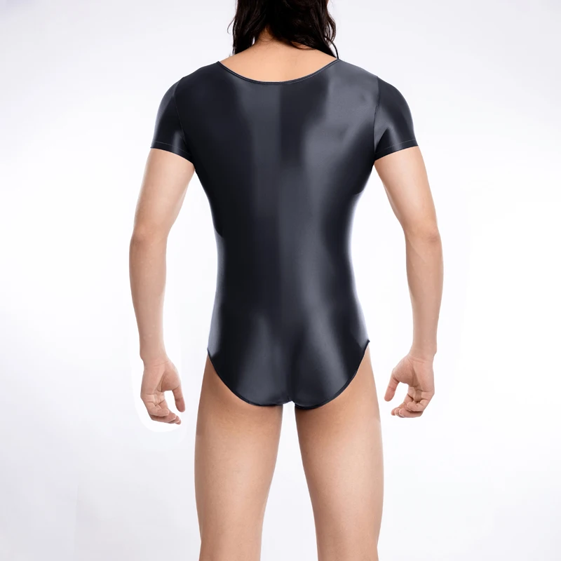 Sexy Men's underwear glossy body suits smooth see through swimsuit High elasticity shiny Tights jumpsuit