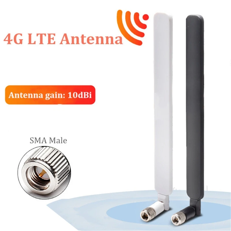 

Black White 10dBi Wide Band Omnidirectional Antenna(2pcs) SMA Male for 4G LTE
