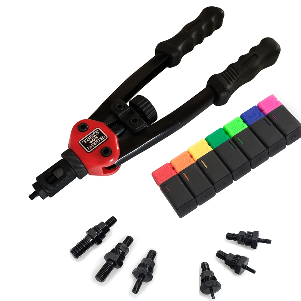 BT-605 Riveter Gun tool Hand Insert Rivet Nut Tool Manual Mandrels M3 M4 M5 M6 M8 M10 M12 allsome bt 607 16 manual riveter gun hand rivet tool kit rivet nut setting tool nut setter m3 m4 m5 m6 m8 m10 m12