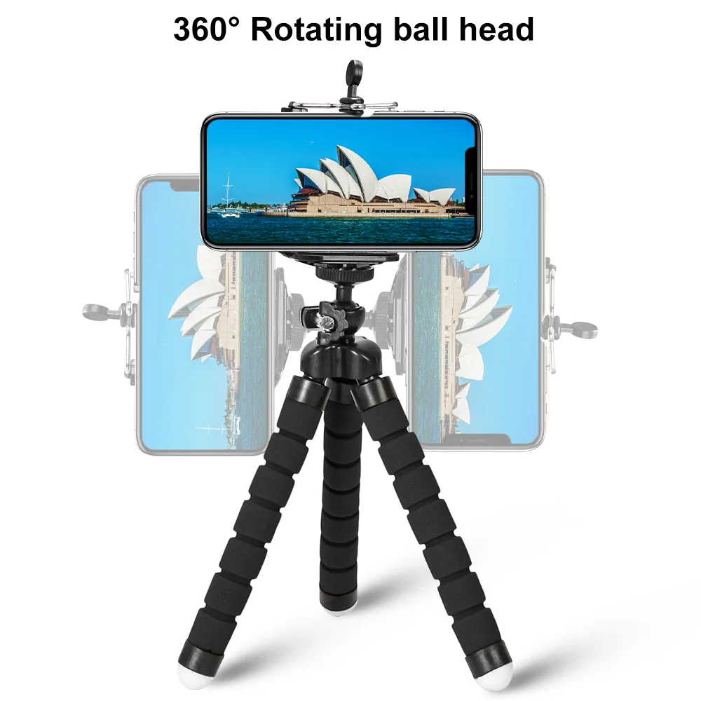 Universal Mobile Phone Holder Desk Stand Selfie Stick Mini Tripod Adjustable Home Bed Desktop Outdoor Mount Bracket Cell Phone
