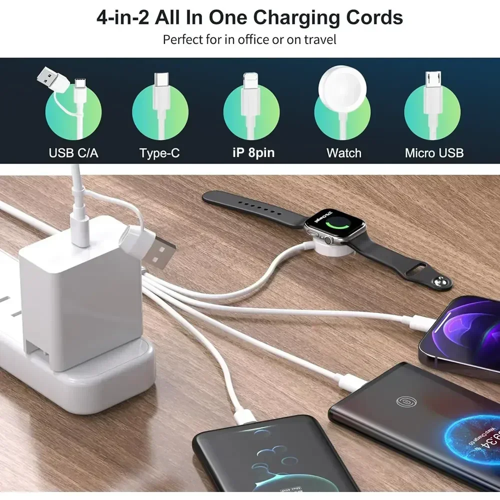 Multi Charging Cable for Watch and Phone with Fast Charging