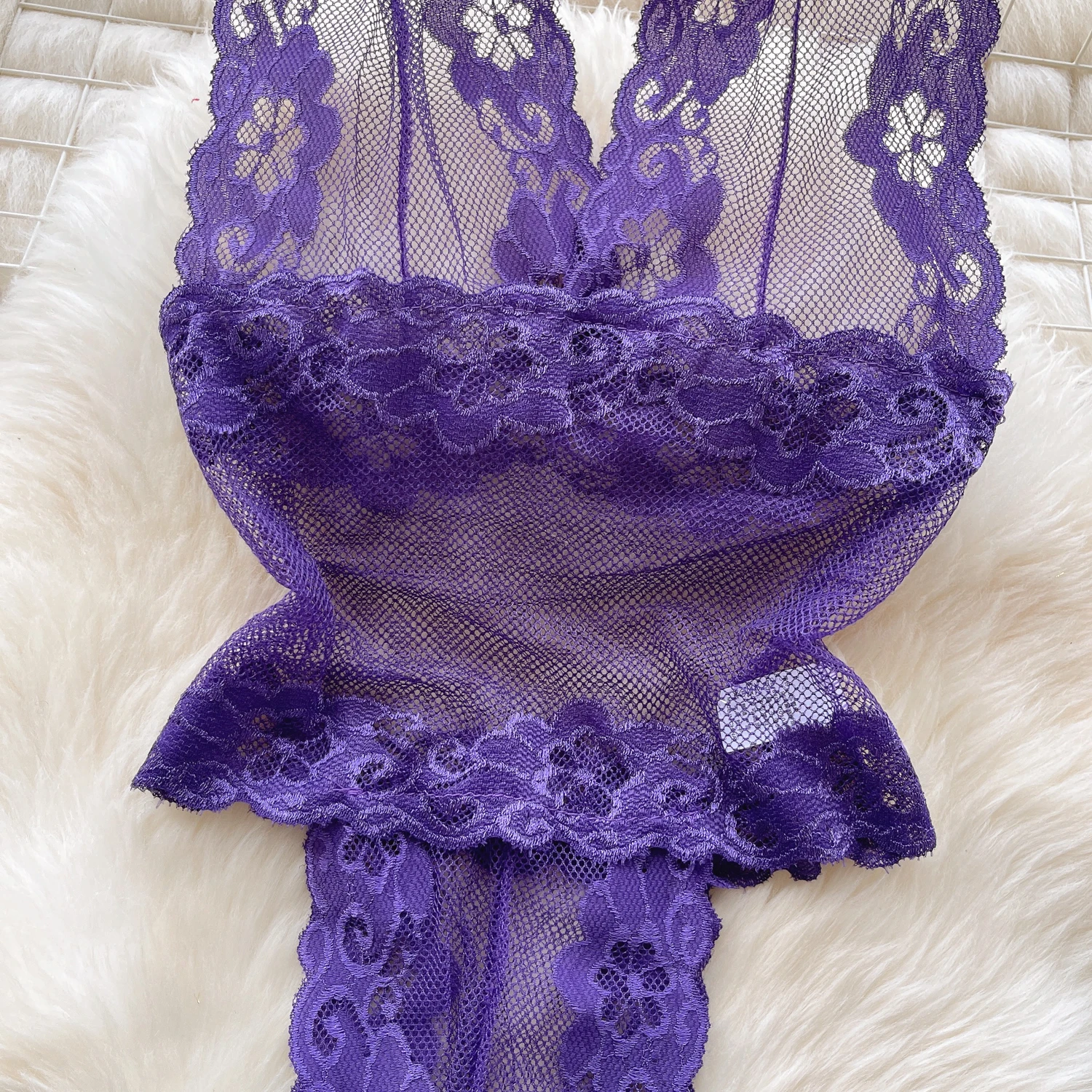 Women's Sexy Halter Lace Jumpsuit Hollowed Transparent Lingerie Backless Fashion Pajamas High Waisted Slim Fit Erotic Bodysuit