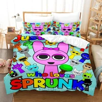 Sprunki Bedding Set Incredibox 3D Printed Music Game Duvet Cover Set Soft Single Twin Double Queen King Size Sprunki Gifts Kids