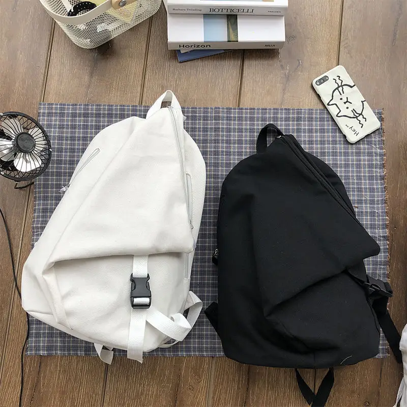 

Unisex Solid Backpack Large Capacity Student Rucksack Shopping Bag College School Bag Book Bucket Bags High Street Travel Bags