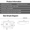 Nanometer Hidden Cup Rinser kitchen Sinks Hidden Flip Cover 304 Stainless Steel 4mm Thickness Handmade Sinks With Trash Can 6