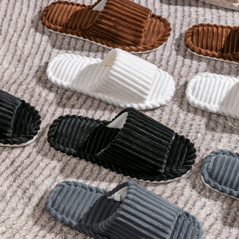 Men's open Toed Slippers Autumn and Winter Indoor Anti slip Breathable Bedroom Silent Couple's home Shoes for Srping and Autunm — view 6