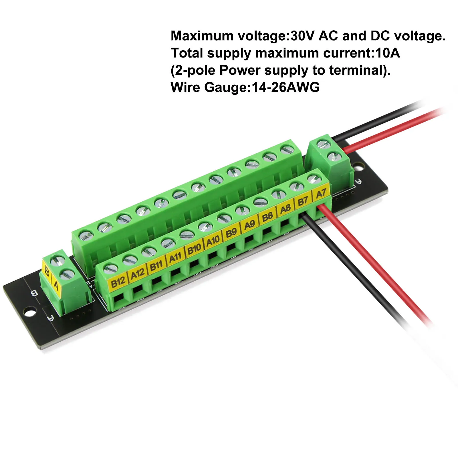 2 Units Power Distributor 10A 2 Inputs 12 Pairs Outputs for DC AC Voltage Distribution Module PCB014 2