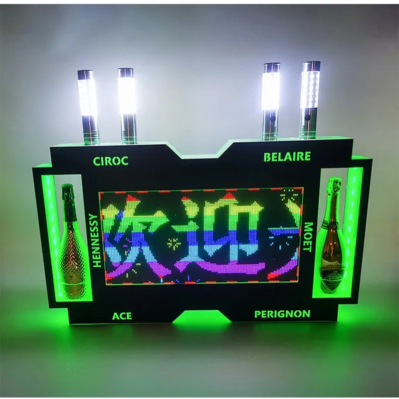 Rechargeable APP Programmable Scrolling LED Message Board Sign VIP Bottle Service Marquee Board Neon Sign Light Box