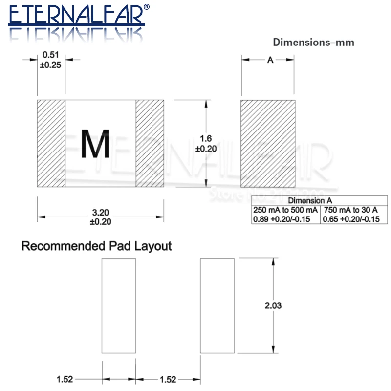 Restore Fuse One-Time Positive Disconnect SMD 1206 3216 10A Fast-Acting Ceramic Surface Mount